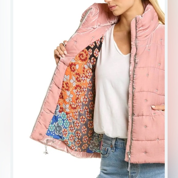 Johnny Was Quilted Warm Bohemian Dusty Pink Jacket, silk blend, Size XS – NWOT - Picture 5 of 16